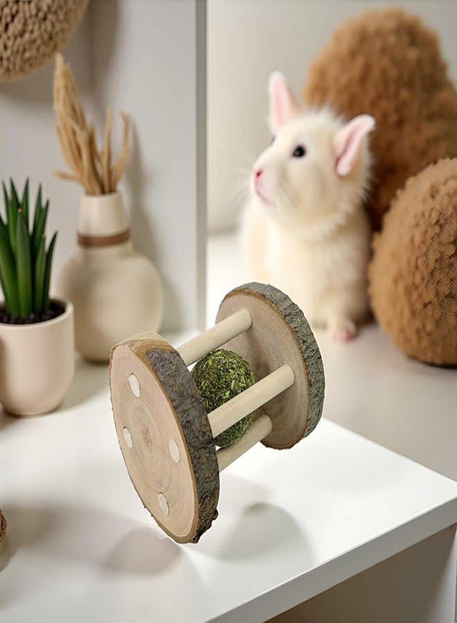 Tnyvm Hamster Rabbit Chew Toy Natural Wooden Play Toy, Wood Teeth Grinding Toy with Bell for Parrot, Rabbit, Chinchilla, Guinea Pig, Hamster Small Animals Toys for Pet Supplies - Image 3